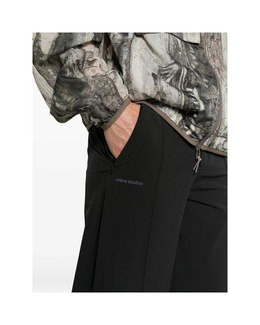 Adidas X Entire Studios Black X Entire Studios Z. N.E. Logo-Print Wide-Leg Trousers for men