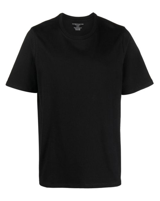 Majestic Filatures Black Crew-Neck Organic Cotton T-Shirt for men
