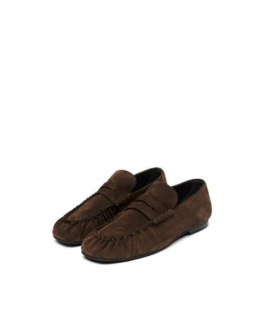 Alohas Brown Aven Ruffled Loafers