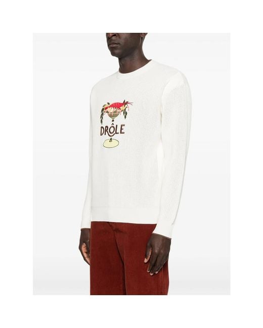 Drole de Monsieur White Maille Lobster Cup Sweater for men