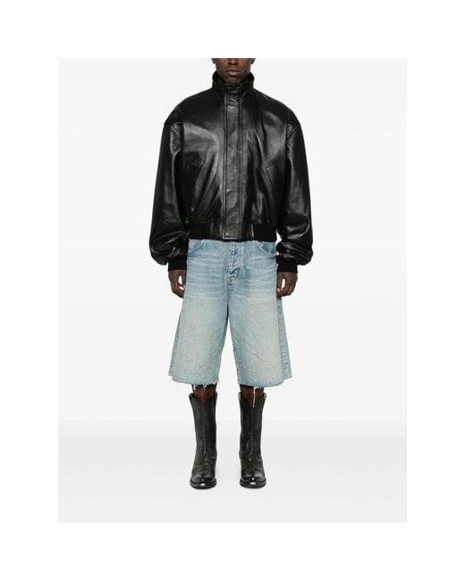 Balenciaga Black Leather Jacket for men