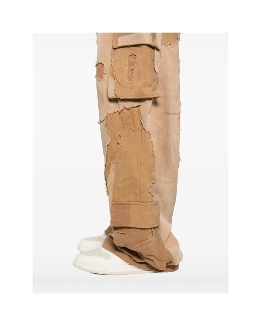 Who Decides War Natural Patchwork Buttoned Jeans for men