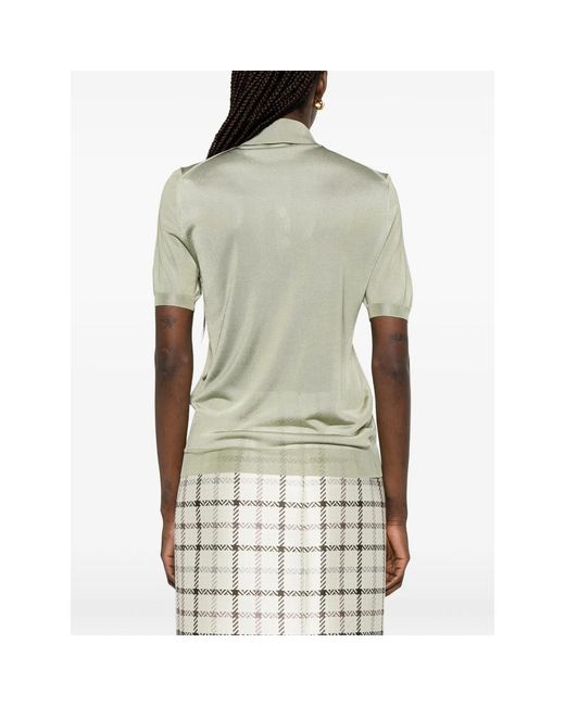 Fendi Green Button-Up Polo Shirt
