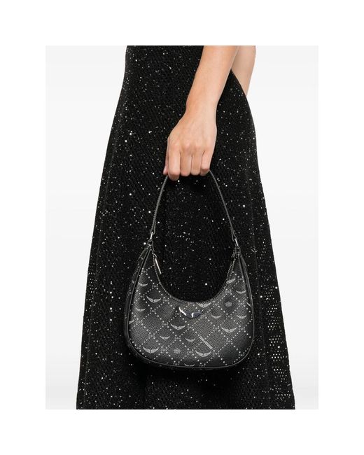 Zadig & Voltaire Black Z Night Out Logo Graphic Shoulder Bag