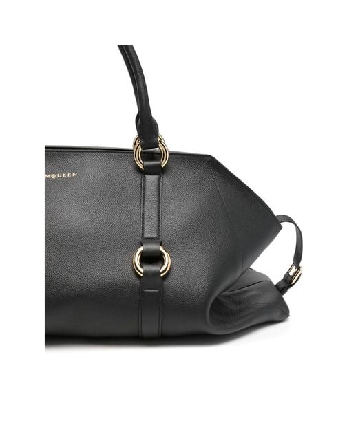 Alexander McQueen Black Farringdon Ring-Detail Tote Bag