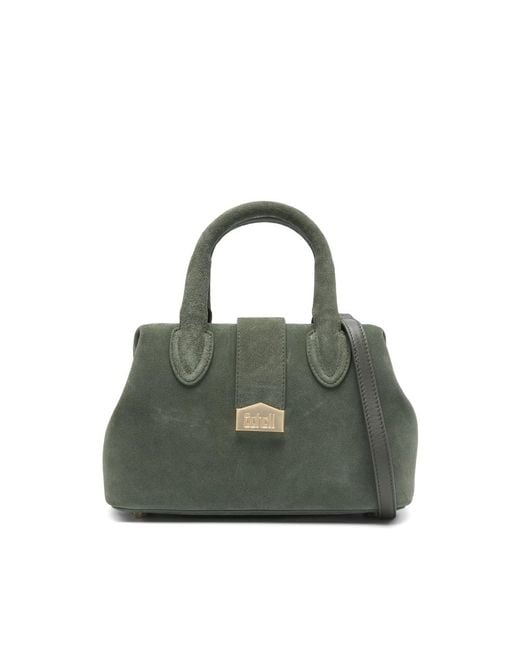 Schell Green Suede Top-Handles Tote Bag