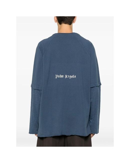 Palm Angels Blue T-Shirts & Vests for men