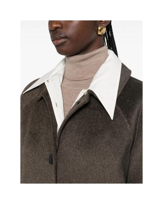 The Dynamis Studio Brown Single-Breasted Wool-Blend Coat
