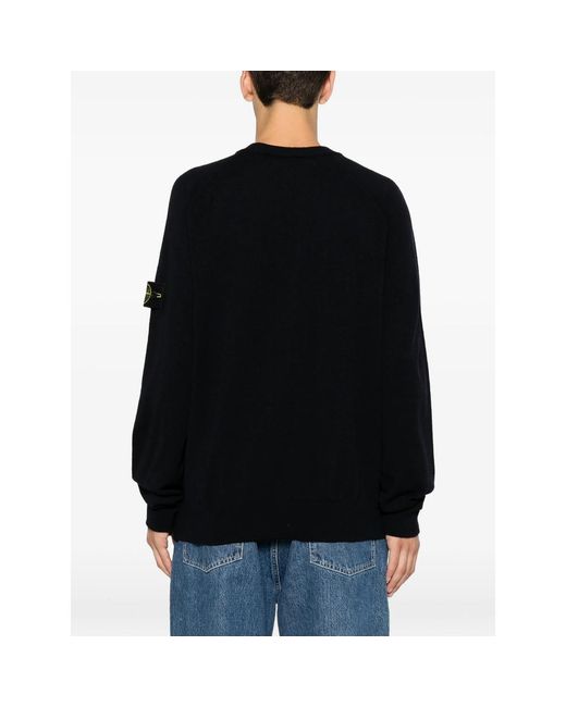 Stone Island Black Long-Sleeves Sweater for men