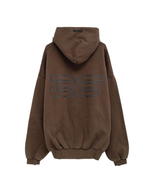 Fear Of God Brown Relaxed Fit Cotton Hoodie for men