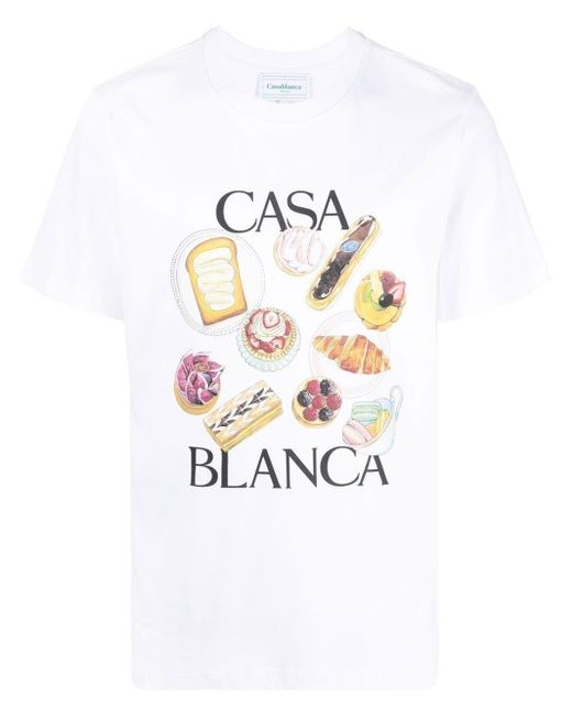 CASABLANCA White Graphic-print T-shirt for men