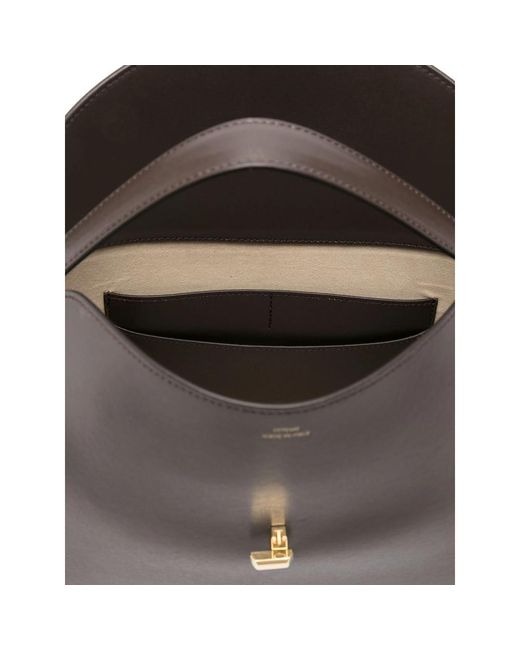 Totême  Gray T-Lock Leather Top Handle Bag