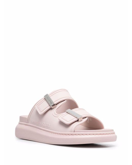 Alexander McQueen Pink Oversized Double-Strap Sandals