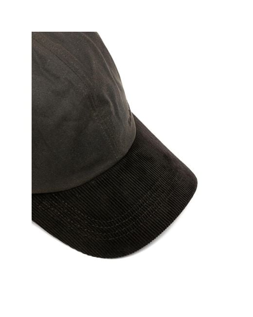 Barbour Gray Corduroy Panelled Cap for men