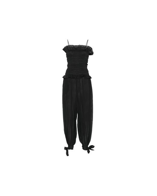 ANDAMANE Black Noor Ruffled Jumpsuit