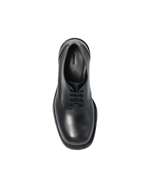 Balenciaga Black Lace-Up Calf Leather Sneakers for men