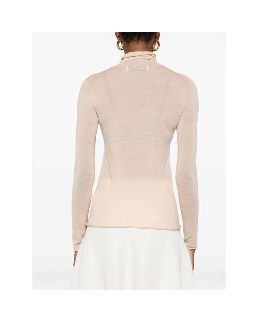 Carven Natural Turtleneck Long-Sleeves T-Shirt