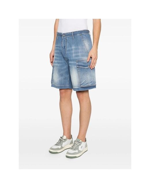 DSquared² Blue Classic Five Pocket Denim Casual Shorts for men