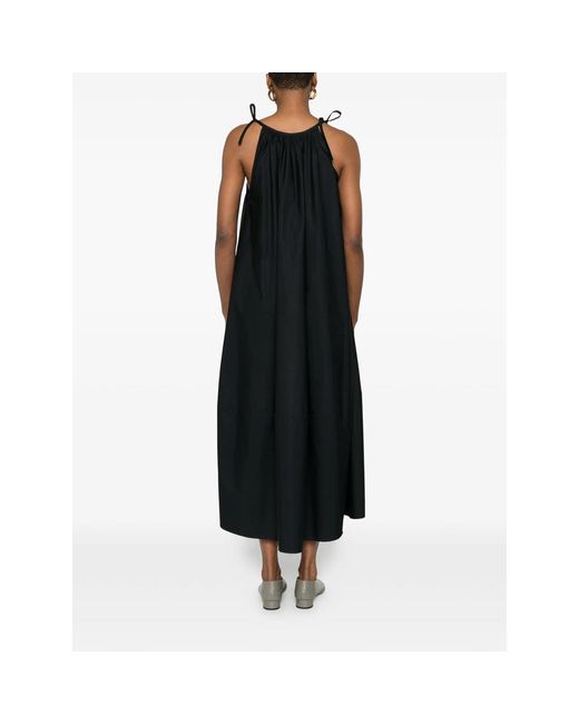 Co. Black Tie-Straps Gathered Maxi Dress