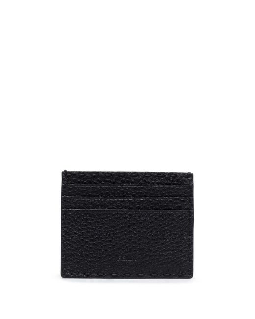 Fendi Black Logo-lettering Leather Cardholder for men