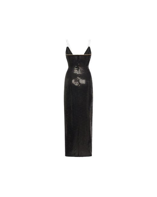 Alessandra Rich Black Sequin-Embellished Bow-Detail Dress
