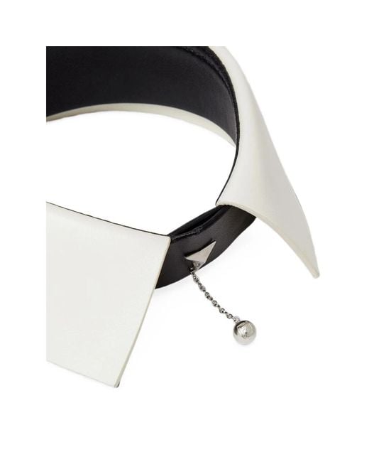 Fendi Black Logo-Pendant Leather Collar