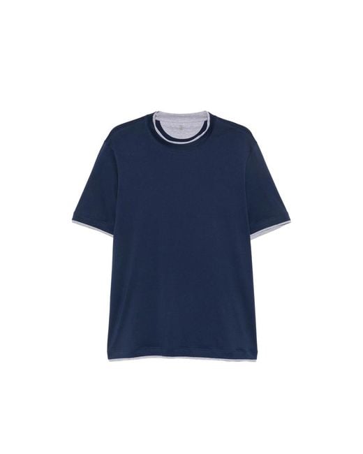 Brunello Cucinelli Blue T-Shirts & Vests for men