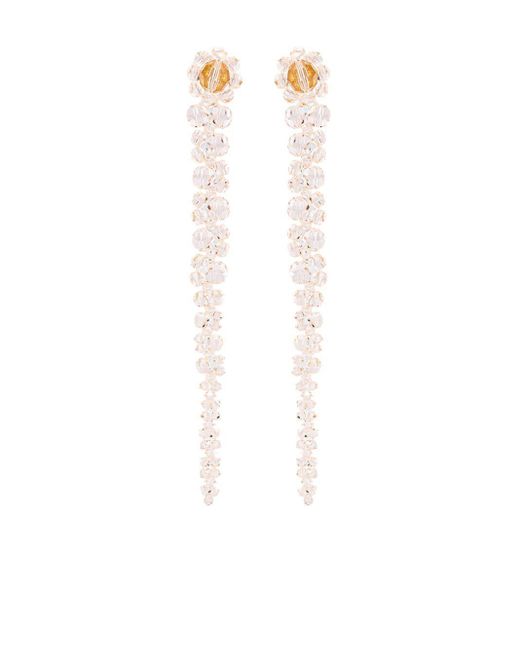 Simone Rocha White Crystal-Embellished Dangle Earrings