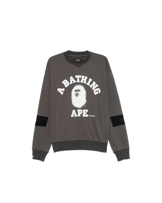 A Bathing Ape Gray Crewneck Sweatshirt for men