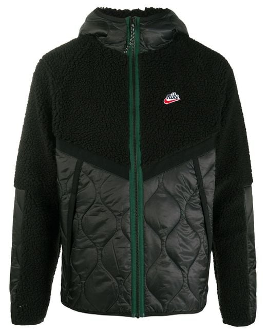 Nike Sportswear Heritage Fleece Jacket in Black for Men | Lyst
