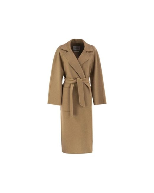 Max Mara Natural Long Camel Robe Coat