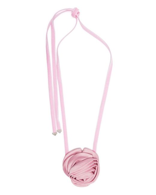 Prada Pink Rose-Appliqué Choker Necklace