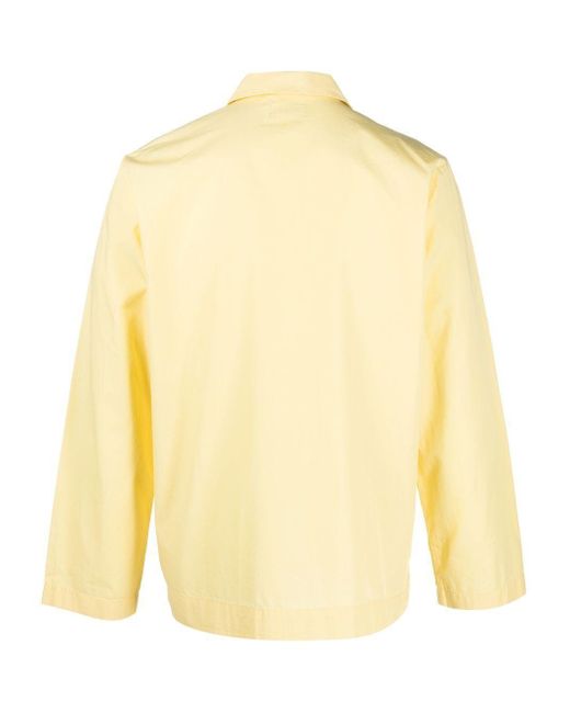 Tekla Yellow Poplin Pajama Shirt