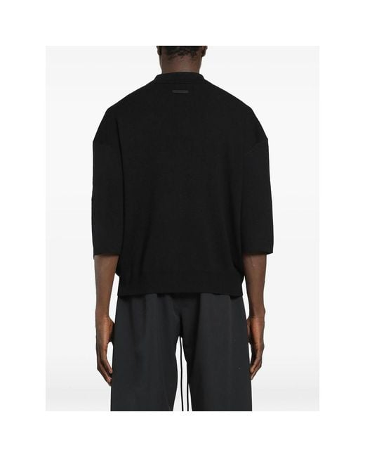 Fear Of God Black Sweater Polo-Collar Wool for men