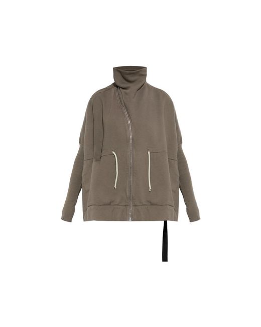 Rick Owens Brown Zip Cotton Sweater