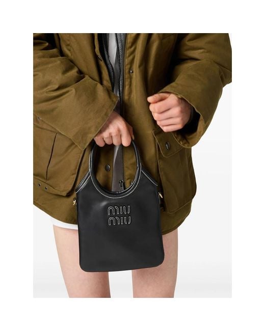 Miu Miu Black Ivy Leather Handbag