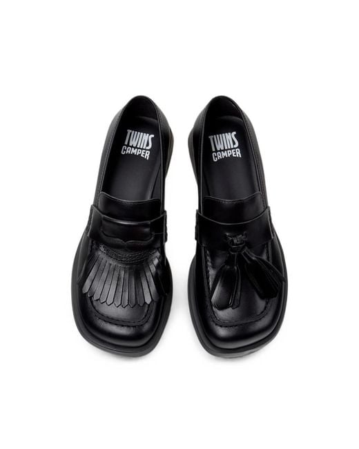 Camper Black Twins Fringed-Tassel Loafers
