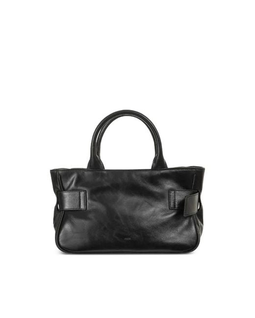 OSOI Black Mini Brocle Buckled Leather Tote Bag
