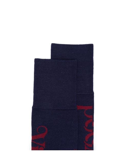 Vivienne Westwood Blue Half Logo High Socks for men