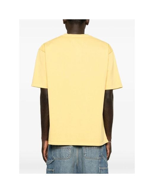 Rhude Yellow Logo-Print Pocket T-Shirt for men