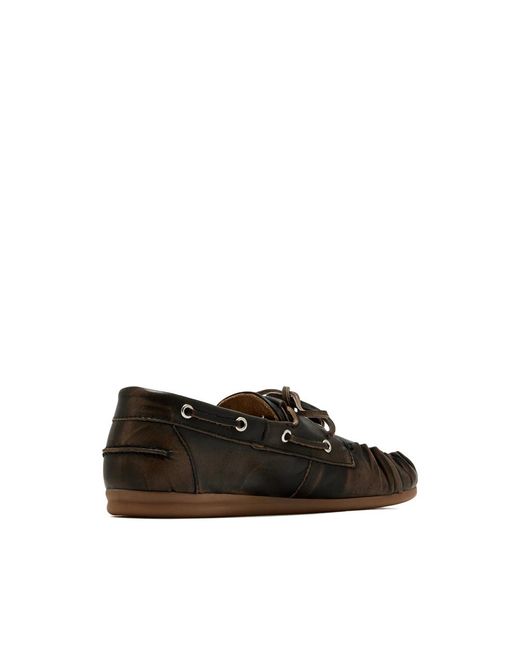 Alohas Black Brushed Lace-Up Loafers