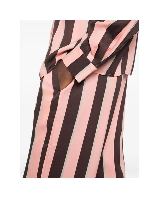 Stine Goya Brown Striped Wide-Leg Trousers