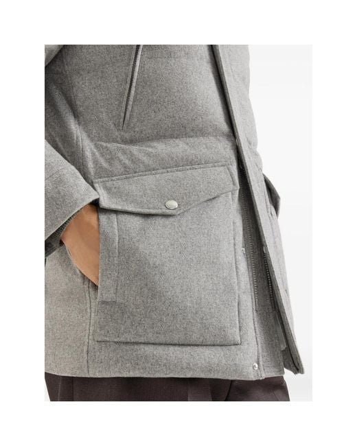 Brunello Cucinelli Gray Down Jacket for men