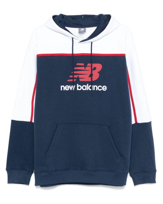 New Balance Blue Logo-Print Hoodie for men