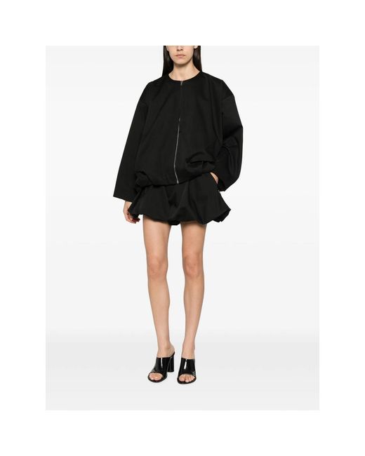 ELEH Black Collarless Zip-Up Jacket
