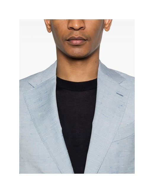 Caruso Blue Aida Two-Button Blazer for men