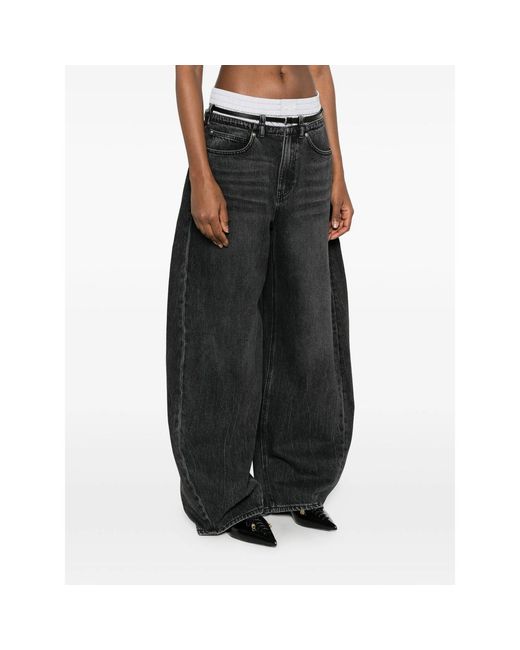 Alexander Wang Black Belt-Loop Belted Jeans