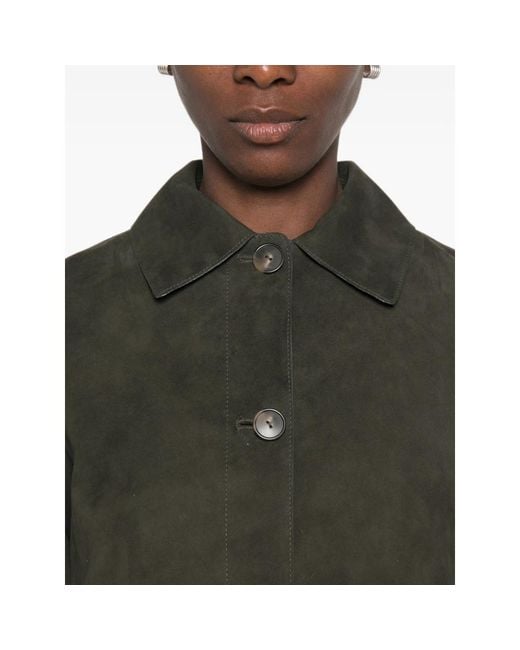 Vince Green Button-Up Suede Jacket
