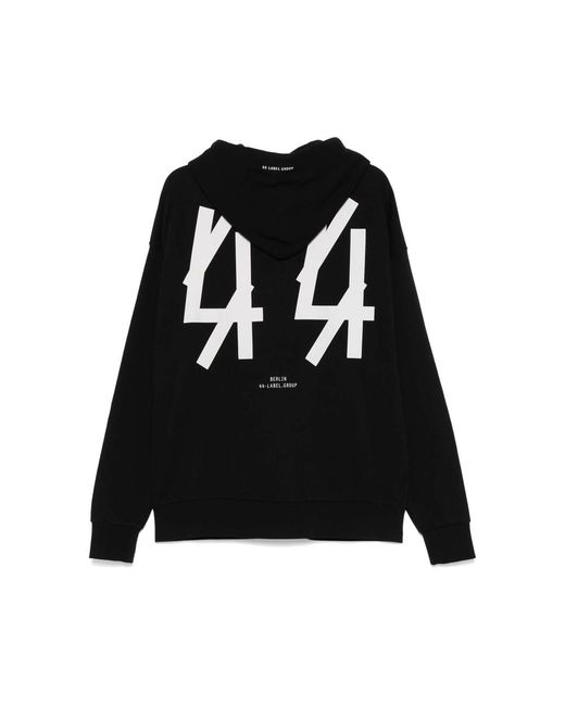 44 Label Group Black Logo-Print Hoodie for men