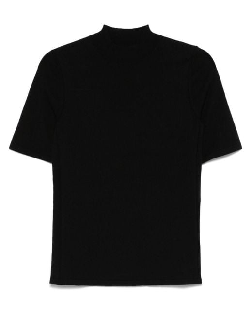 Calvin Klein Black Mock-Neck Kniited T-Shirt